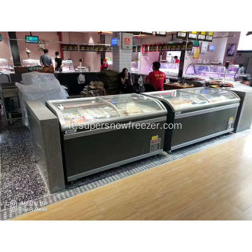 Supermercato Gelo Curved Glass Glass Glass Display Freezer